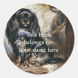  Huisdieren, Speelgoed Spaniel Hond Boekplaat Ronde Sticker
