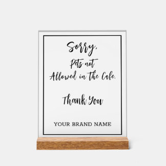 Huisdieren toegestaan Personlise Cafe Saloon Busin Acryl Bord