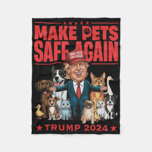 Huisdieren Veilig Maken Trump 2024 Onze Huisdieren Fleece Deken