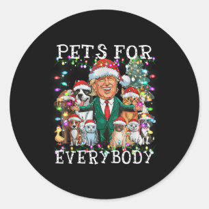 Huisdieren voor iedereen Grappig Kerst Trump Ronde Sticker