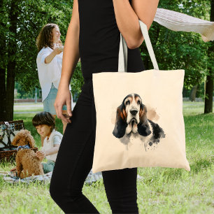 Huisdieren Waterverf Basset Hound Tote Bag