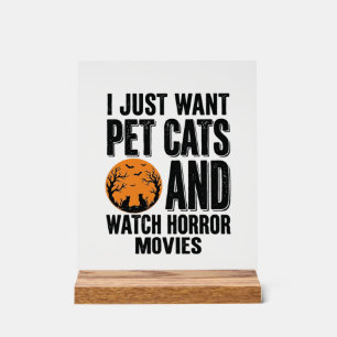 Huisdierenkatten Horrorfilms Vintage Halloween T-s Acryl Bord