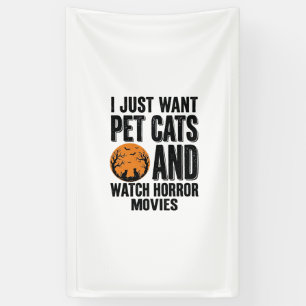 Huisdierenkatten Horrorfilms Vintage Halloween T-s Spandoek