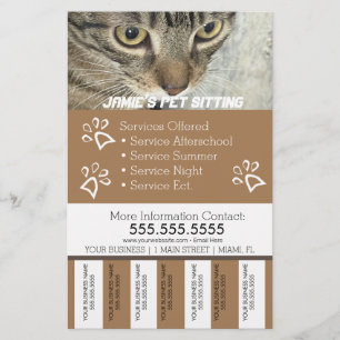 Huisdierenservice Bedrijfs Honden Afscheur stroken Flyer