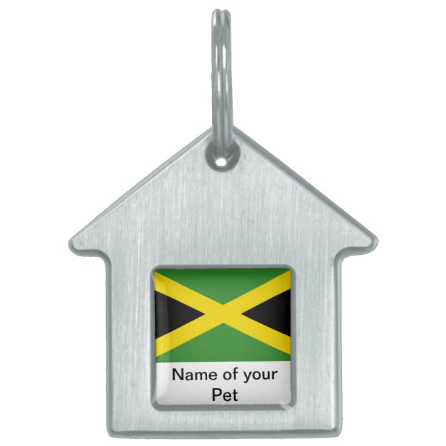 Huisdierentegel met vlag van Jamaica Huisdieren Naamplaatje (Voorkant)