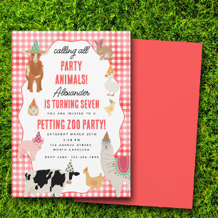 Huisdierentuin Feest Dieren Barnyard Verjaardags T Kaart