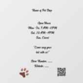 Huisdierenwinkel Transparante op maat gesneden raa Raamsticker (Vel)