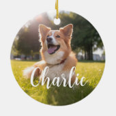 Huisdierfoto met naam keramisch ornament (Achterkant)
