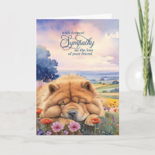 Huisdiergecondoleance Chow Chow Hond Wilde Bloemen Kaart