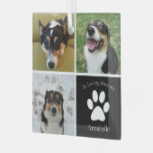 Huisdierherdenking Aangepaste Honden Foto Collage  Glas Ornament (Voorkant links)