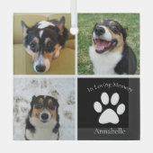 Huisdierherdenking Aangepaste Honden Foto Collage  Glas Ornament (Voorkant)