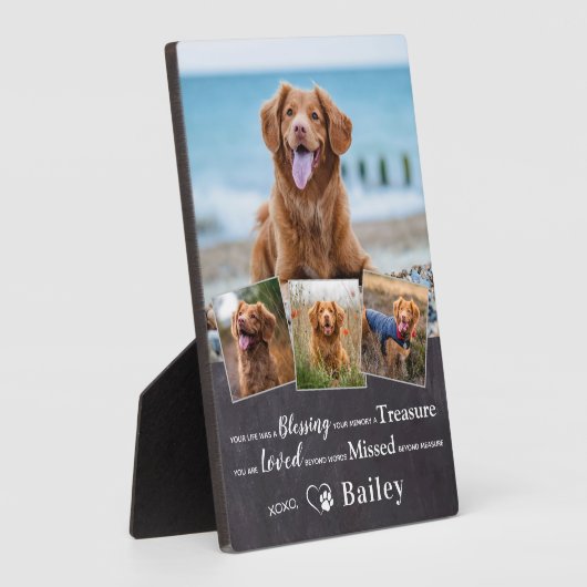 Huisdierherdenking Hond Verlies Herdenking Gedicht Fotoplaat (Zijkant)