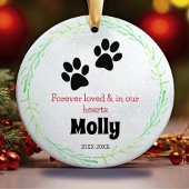 Huisdierherdenking poten groene krans keramisch ornament