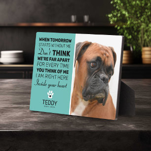 Huisdierherdenking Teal-herinnering aan hond Fotoplaat