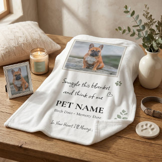 Huisdierherdenkingsfoto-deken Sage Botanical Fleece Deken