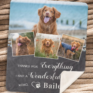 Huisdierherinnering van de hond 4 foto-aandenken sherpa deken