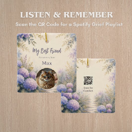 Huisdierherinneringsfotoornament met aangepaste QR Keramisch Ornament