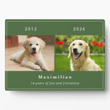 Huisdierhond 2-foto Aangepaste Naam Herdenking