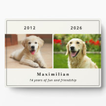 Huisdierhond 2-foto Aangepaste Naam Herdenking