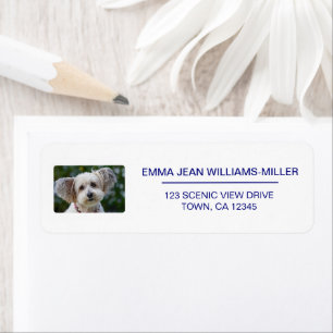 Huisdierhond Foto Elegant Modern Retouradres Label