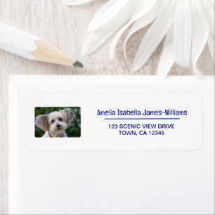 Huisdierhond Foto Elegant Modern Retouradres Label