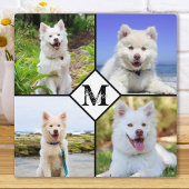 Huisdierhond gepersonaliseerd monogram fotocollage fotoplaat
