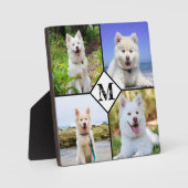 Huisdierhond gepersonaliseerd monogram fotocollage fotoplaat (Voorkant)