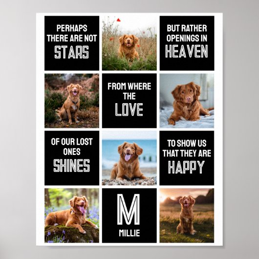 Huisdierhond Herdenkingsfotocollage Poster (Voorkant)