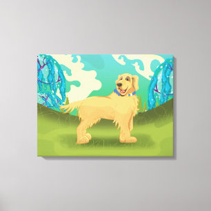 Huisdierhond in het park canvas afdruk
