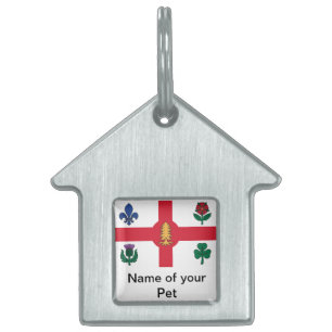 Huisdieridentificatietag met vlag van Montreal, Ca Huisdieren Naamplaatje