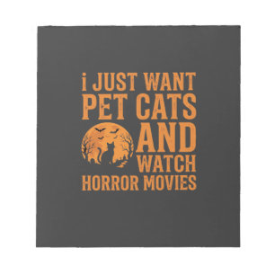 Huisdierkatten Horrorfilms Halloween-ontwerp_1 Notitieblok