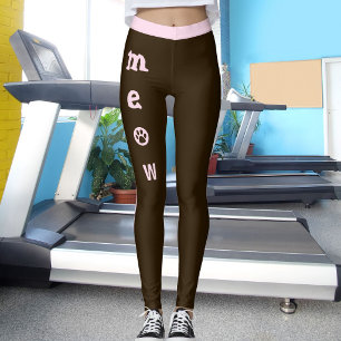 Huisdierkattenliefhebber Miauw Poes Espresso Bruin Leggings