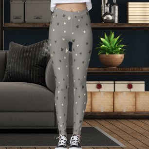 Huisdierliefhebber Modern Cute Grijs Zwart Wit Kat Leggings