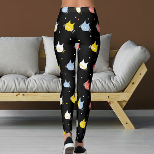 Huisdierliefhebber Zwart Rood Geel Kittens Katten Leggings