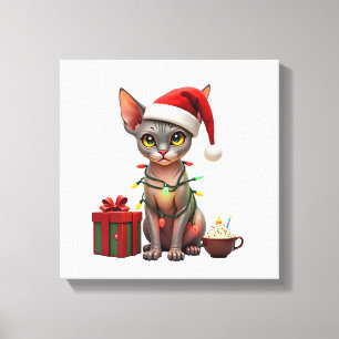 Huisdierliefhebbers Schattige Sphynx kat Rendier G Canvas Afdruk