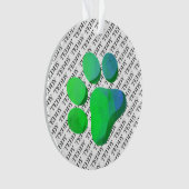 HUISDIERNAAM Patroon Pootafdruk Kleurrijk Plezier Ornament (voorkant)