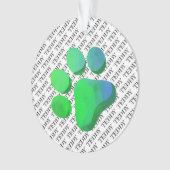 HUISDIERNAAM Patroon Pootafdruk Kleurrijk Plezier Ornament (voorkant)