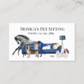 Huisdieroppas Hond Kat Training Aquarel Huisdieren Visitekaartje (Voorkant)