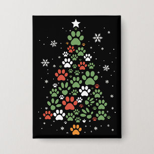 Huisdierpoot Kerstboom Katten Hondenliefhebber Ker Button