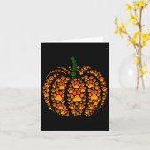 Huisdierpootafdruk Pompoenpoot Pompoen Herfst Dank Kaart (Gele Bloem)