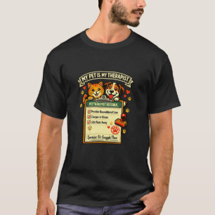 Huisdiertherapie Humor met Cute kat en Hond Ontwer T-shirt