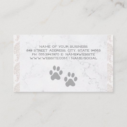 Huisdierverzorger met hond | Dierenverzorging Visitekaartje (Achterkant)