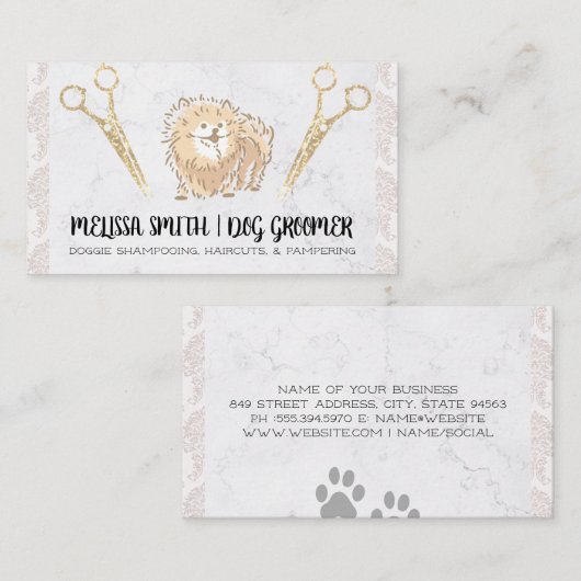 Huisdierverzorger | Moppige Pomeranian | Dierenver Visitekaartje (Voorkant / Achterkant)