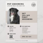 Huisdierverzorging Foto QR-code Bruine Flyer (Voorkant)