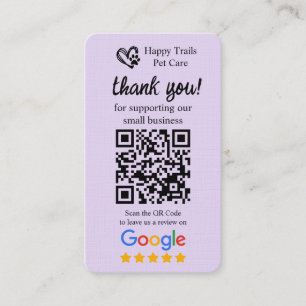 Huisdierverzorging Google Review-aanvraagkaart met Visitekaartje