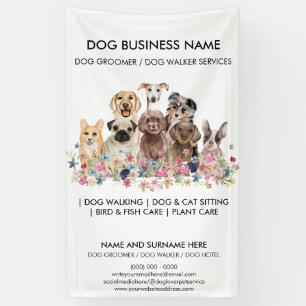 Huisdierverzorgingszaak huisdieroppas honden uitla spandoek