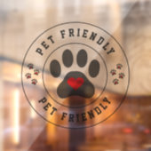 Huisdiervriendelijk label met hartpoot raamsticker (Vel 2)