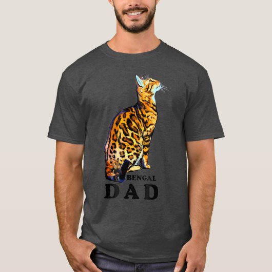 Huiselijk Bengalen Kat Papa T-shirt (Voorkant)