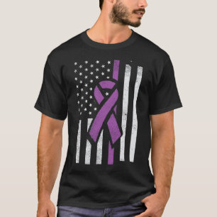 Huiselijk geweld Paarse lint Vlag Bewustzijn K T-shirt