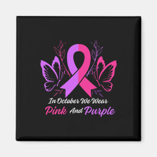 Huiselijk geweld T-shirt Borstkanker Awareness Mon Magneet